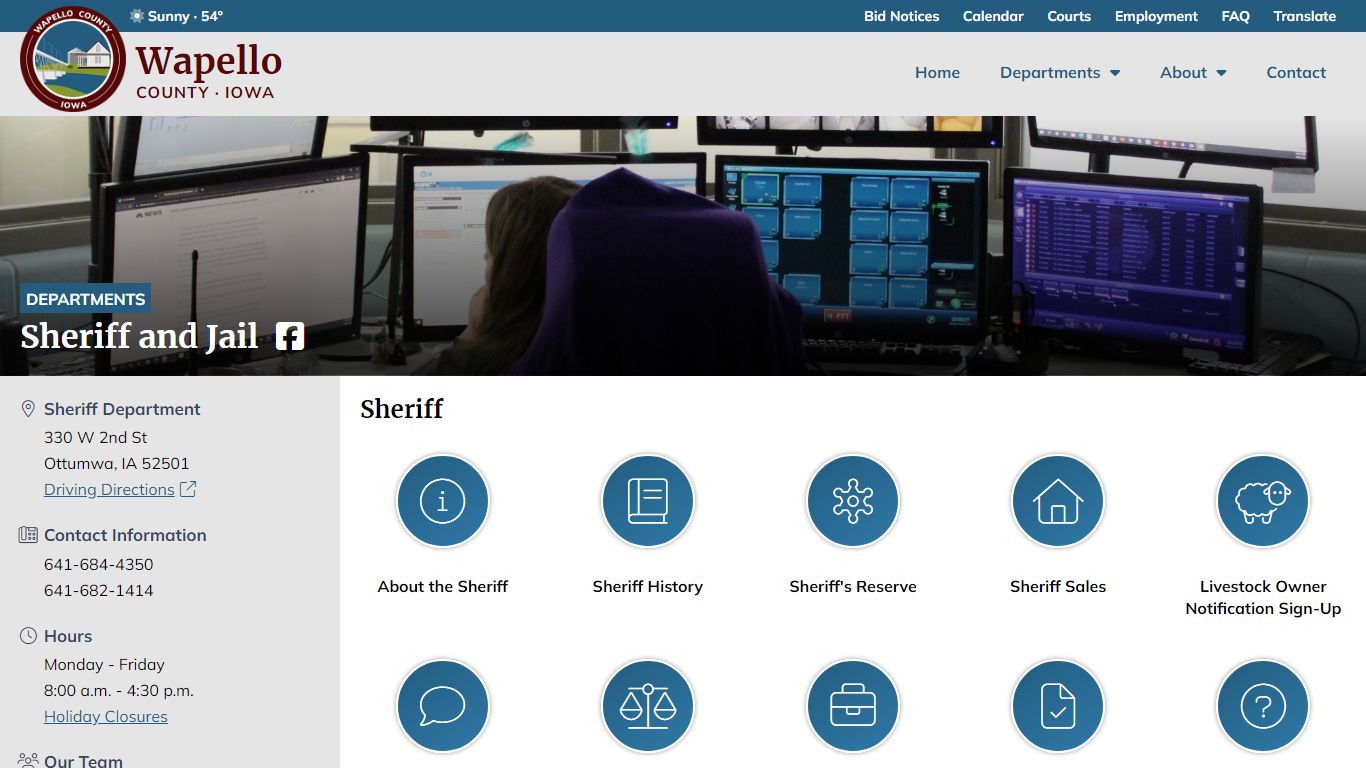Sheriff and Jail - Wapello County Government - Iowa
